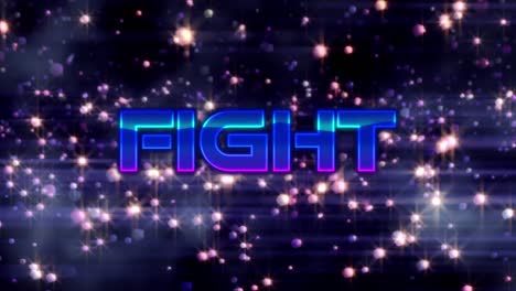 Animation-of-fight-text-over-black-background-with-gold-lights