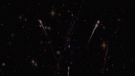Animation-Von-Explodierenden-Feuerwerkskörpern-Und-Leuchtenden-Sternen