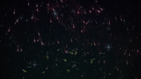 Animation-Von-Explodierenden-Feuerwerkskörpern-Und-Fallendem-Konfetti