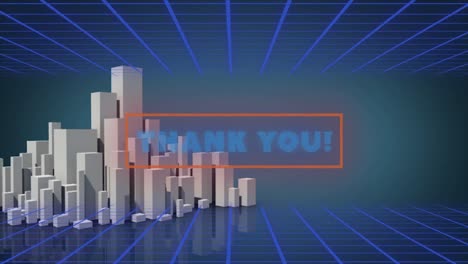 Animation-of-thank-you-text-over-digital-cityscape