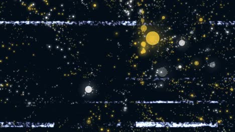 Animation-Von-Weißen-Und-Blauen-Interferenzlinien-über-Rosa-Und-Blauem-Dunklem-Gitter-Und-Stadtbild