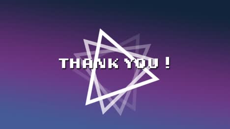 Thank-you-text-over-abstract-triangle-shape-spinning-on-gradient-purple-background