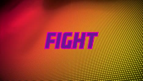 Animation-of-fight-text-on-red-and-yellow-background