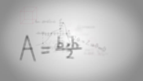 Animation-Mathematischer-Zeichnungen-Und-Formeln-Auf-Weißem-Hintergrund