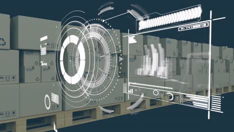 Animation-of-data-processing-over-cardboard-on-conveyor-belt