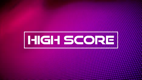 Animation-of-high-score-text-on-purple-and-pink-background