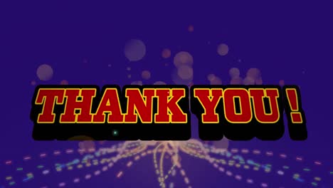 Animation-of-thank-you-text-over-colorful-lights-on-blue-background