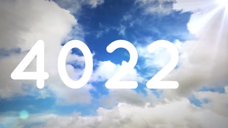 Digitale-Animation-Steigender-Zahlen-Vor-Wolken-Am-Blauen-Himmel