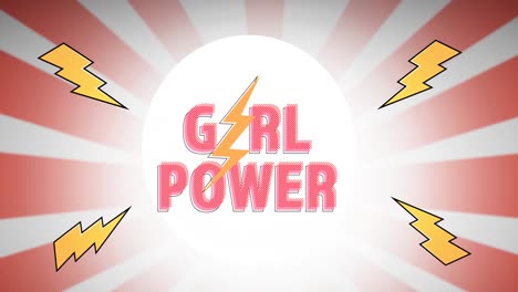 Animation-Von-Girl-Power-Text,-über-Aufhellung