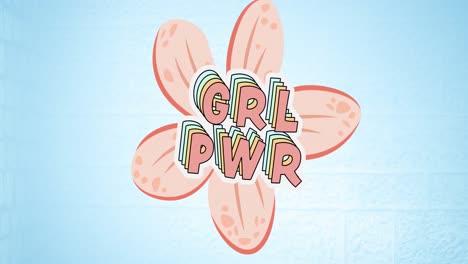 Composition-of-text-girls-power,-over-pink-flower
