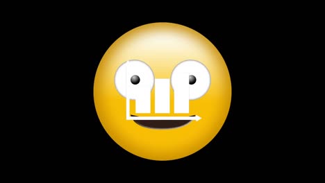 Animation-Des-Glücklichen-Emoji-Symbols-über-Der-Statistik