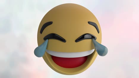 Animation-of-angry-emoji-icon-on-pink-to-blue-background