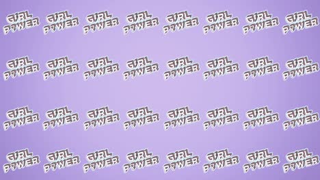 Animation-of-multiple-girl-power-text,-on-blue-background