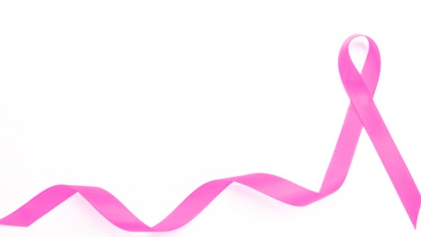 Animation-of-pink-ribbon-on-white-background