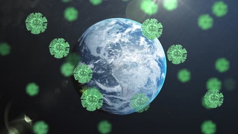 Animation-of-covid-19-cells-floating-over-globe
