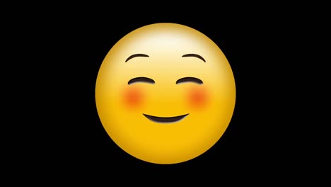 Animation-Eines-Glücklich-Lächelnden-Emoji-Symbols-Auf-Schwarzem-Hintergrund