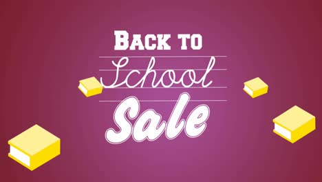 Animation-of-back-to-school-sale-text-over-school-items-icons-on-purple-background