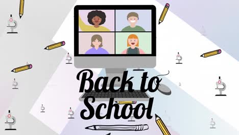 Animation-Von-„Back-To-School“-Texten-über-Symbolen-Für-Schulgegenstände
