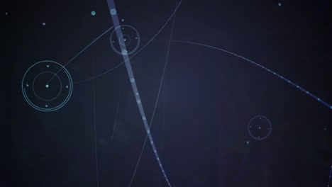 Digitale-Animation-Eines-Verbindungsnetzes-Und-Lichtspuren-Auf-Blauem-Hintergrund