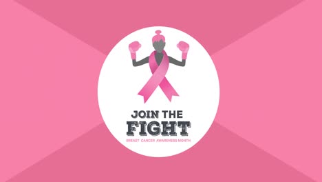 Animation-Des-Pink-Ribbon-Logos-Und-Brustkrebstextes-Auf-Rosa-Hintergrund
