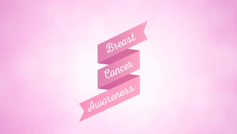 Animation-of-pink-breast-cancer-text-appearing-on-pink-background