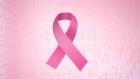 Animation-of-pink-ribbon-logo-appearing-on-pink-background