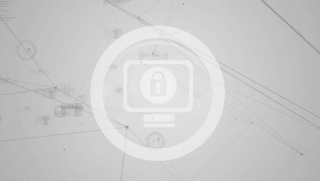 Digital-animation-of-network-of-connections-over-security-padlock-icon-on-grey-background