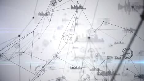 Digitale-Animation-Des-Netzwerks-Von-Verbindungen-Und-Datenverarbeitung-Vor-Grauem-Hintergrund
