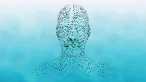 Animation-of-human-head-formed-with-binary-coding-spinning-over-blue-background