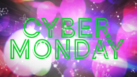 Digital-animation-of-cyber-monday-text-against-molecular-structures-and-spots-of-bokeh-lights