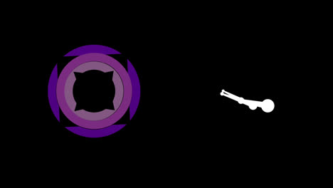 Digitale-Animation-Abstrakter-Kreisform,-Die-Sich-Dreht-Und-Punkte-Vor-Schwarzem-Hintergrund-Verbindet