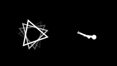 Digitale-Animation-Abstrakter-Dreieckiger,-Sich-Drehender-Verbindungspunkte-Vor-Schwarzem-Hintergrund