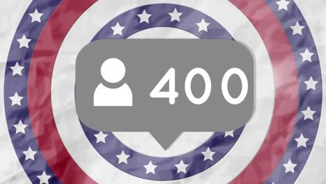 Animation-of-numbers-growing-over-american-flag-stars-and-coloured-on-circles