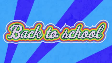 Animation-of-back-to-school-text-in-colourful-letters-on-blue-background