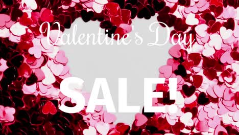 Animation-of-valentine's-day-sale-text-over-pink-hearts