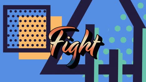 Animation-of-fight-text-over-colorful-graphics-and-shapes