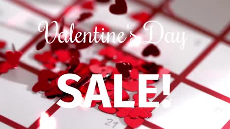 Animation-of-valentine's-day-sale-text-over-red-hearts