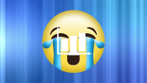 Animation-Des-Traurigen-Emoji-Symbols-über-Dem-Diagrammsymbol