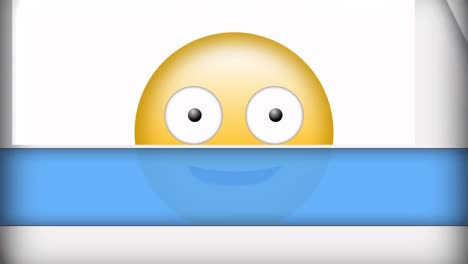 Animation-of-winking-emoji-icon-over-moving-panels