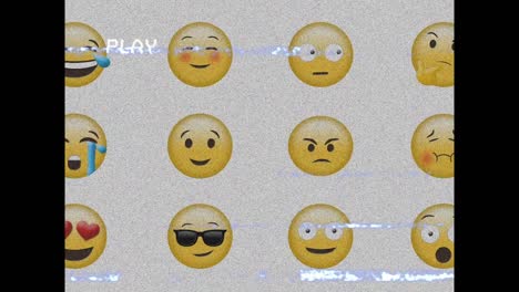 Animation-Von-Emojis-Symbolen-über-Dem-Wiedergabebildschirm