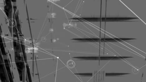 Animation-Des-Netzwerks-Von-Verbindungen-über-Regalen-Im-Lager