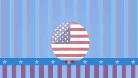 Animation-of-american-flag-over-stars-and-stripes-background