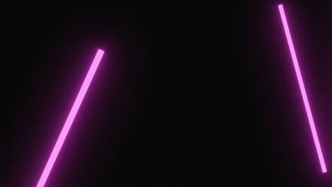 Animation-Von-Blinkenden-Rosa-Neonstreifenlichtern-Auf-Schwarzem-Hintergrund