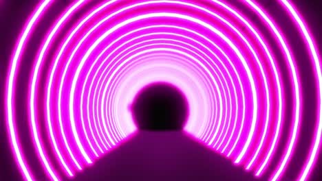 Animation-of-flashing-pink-neon-tunnel-on-black-background