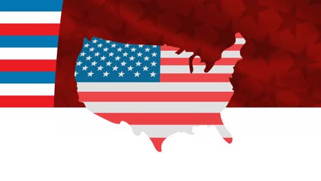 Animation-Der-USA-Karte-Mit-Amerikanischer-Flagge-über-Sternenbanner