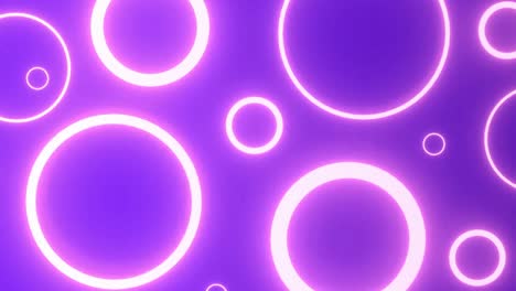 Animation-of-flashing-pink-neon-rings-on-purple-background
