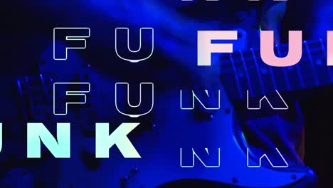 Animation-of-funk-text-over-man-playing-guitar
