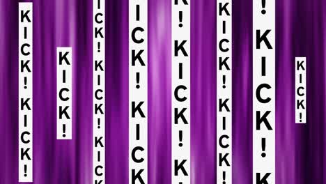 Animation-of-kick-text-over-purple-moving-background