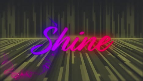 Animation-of-shine-text-over-moving-stripes