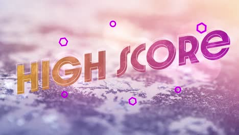 Animation-Von-Highscore-Text-über-Bodenbedeckung-Mit-Schnee